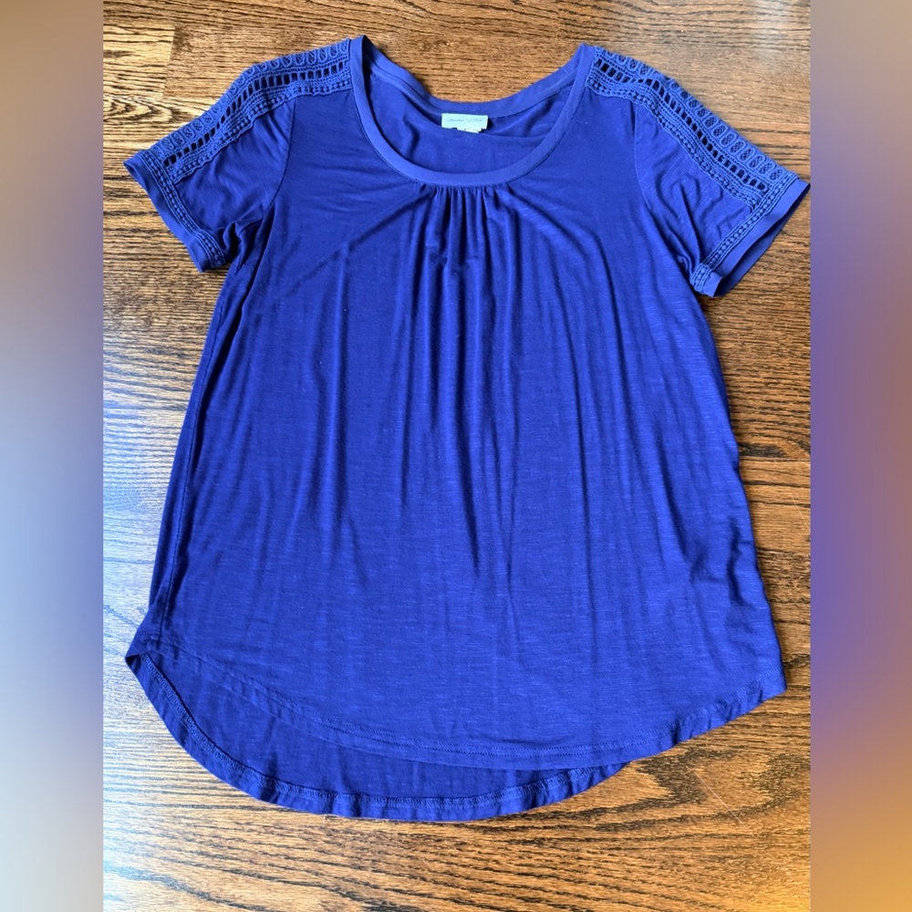 Meadow Rue Anthropologie   Blue Short Sleeve Top medium